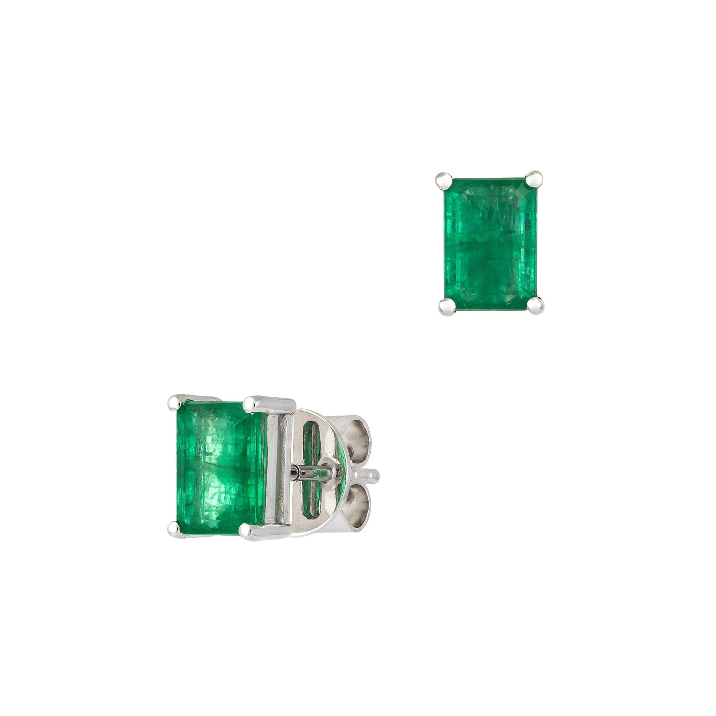 Gorgeous Emerald White 18 Karat Gold Earrings for Her