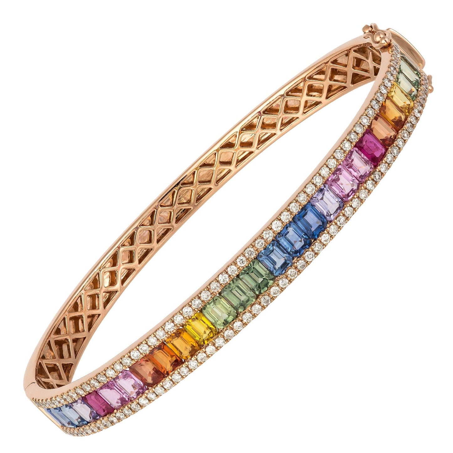 Diamond Tennis BANGLE BRACELET 18K Rose