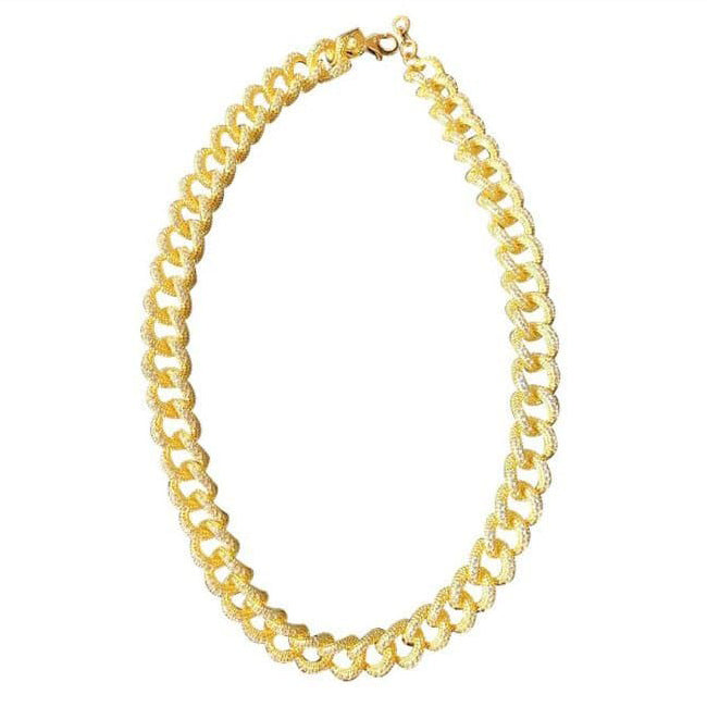 Chunky Curb Chain Silver Necklace