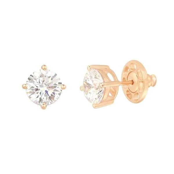 Classic Round Silver Studs Diamond Immitation