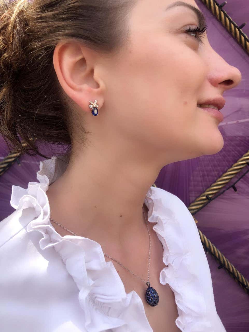 Fabergé Alix Blue Sapphire Imperial Collection Earrings - Natkina