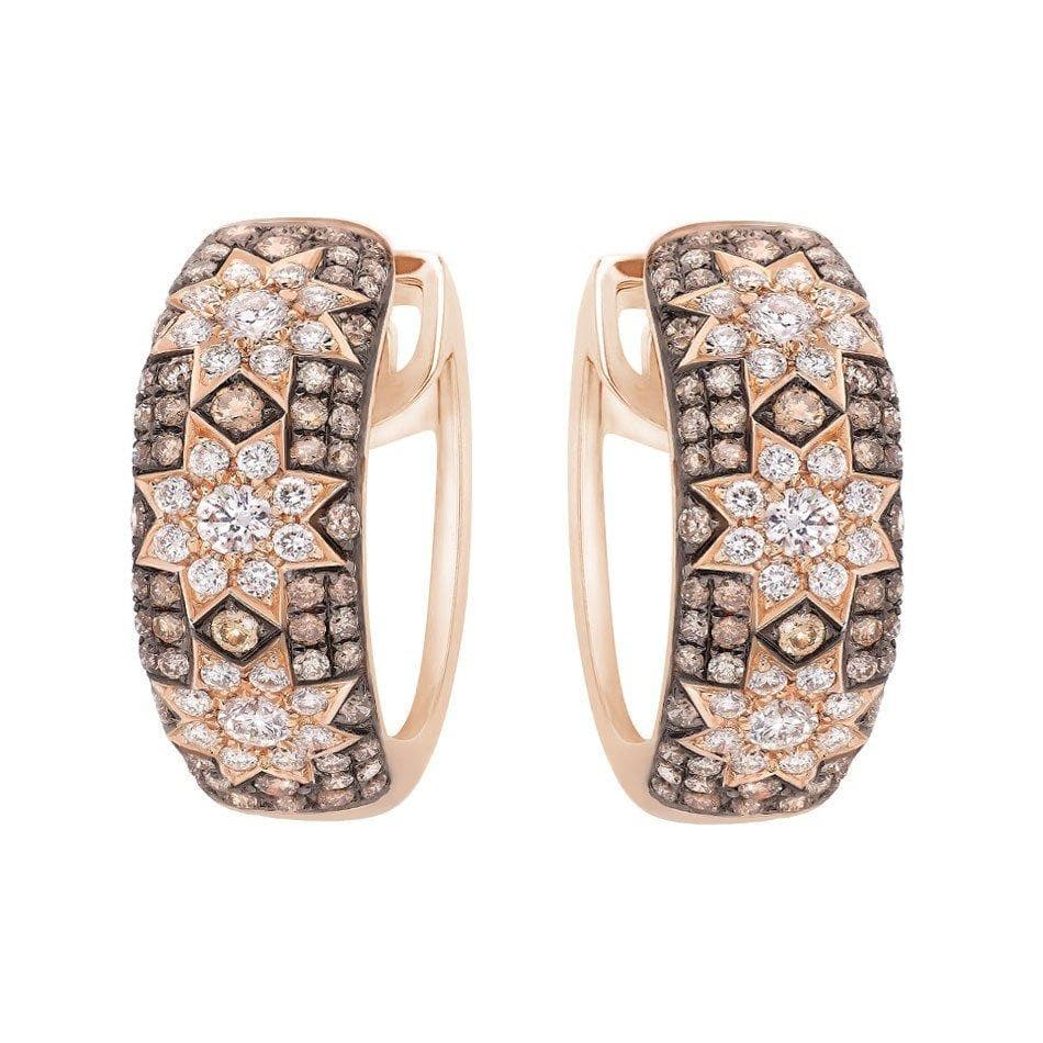 Long 3 Star earrings Champagne Diamonds - Natkina