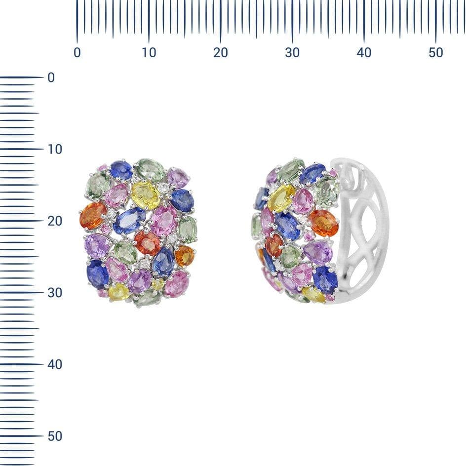 Multicolour White Gold Earrings - Natkina