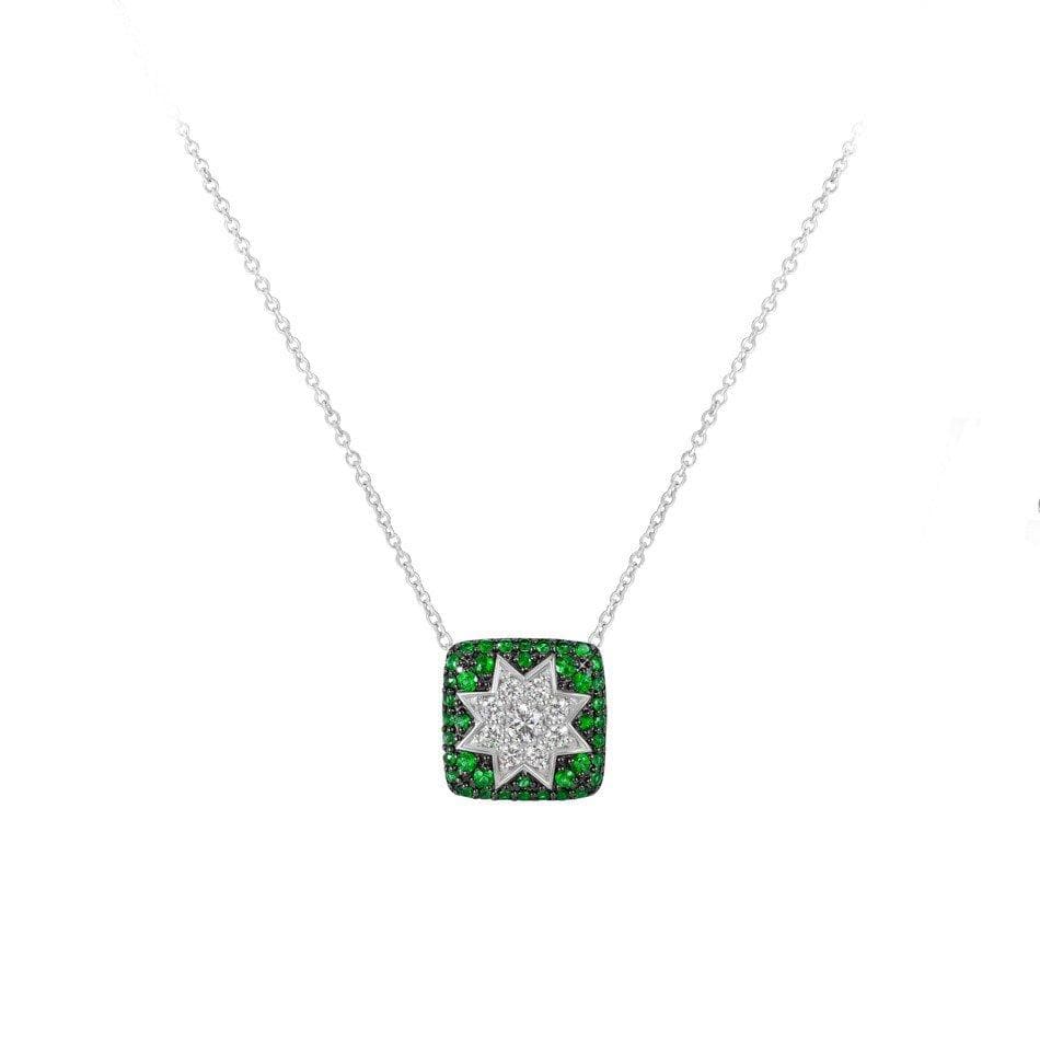 Square Star Necklace Tsavorite - Natkina
