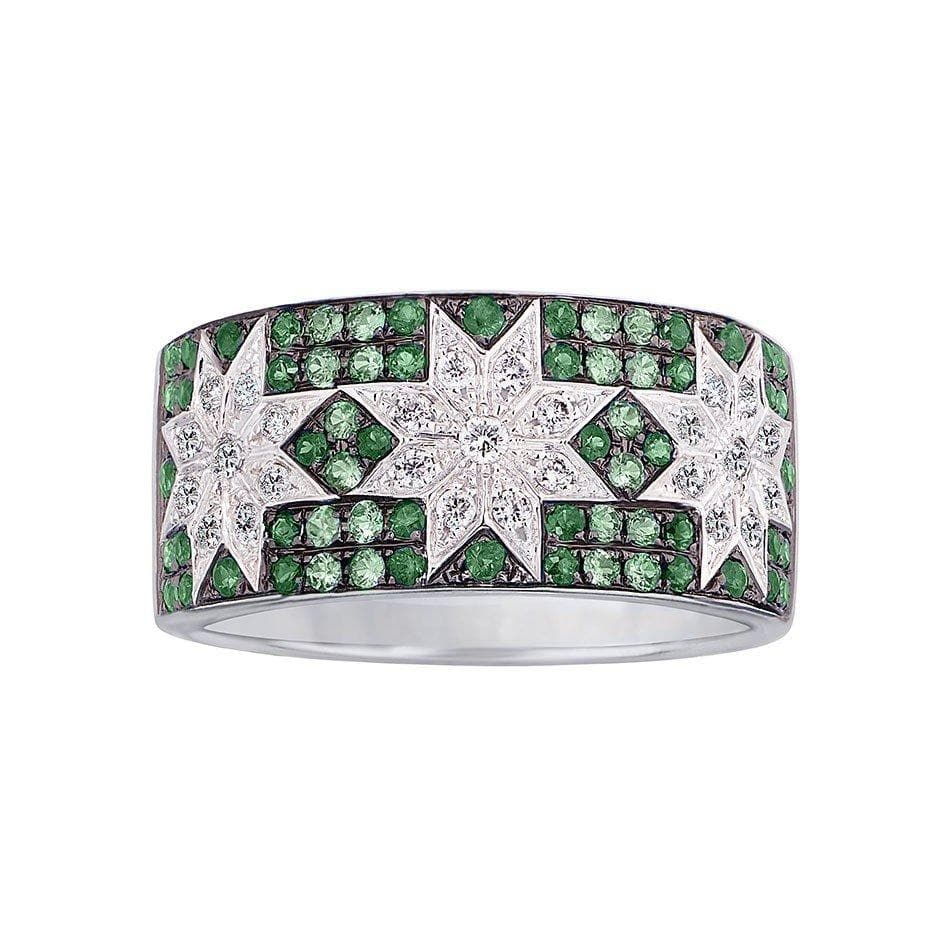 Trio Star ring wide Tsavorite - Natkina