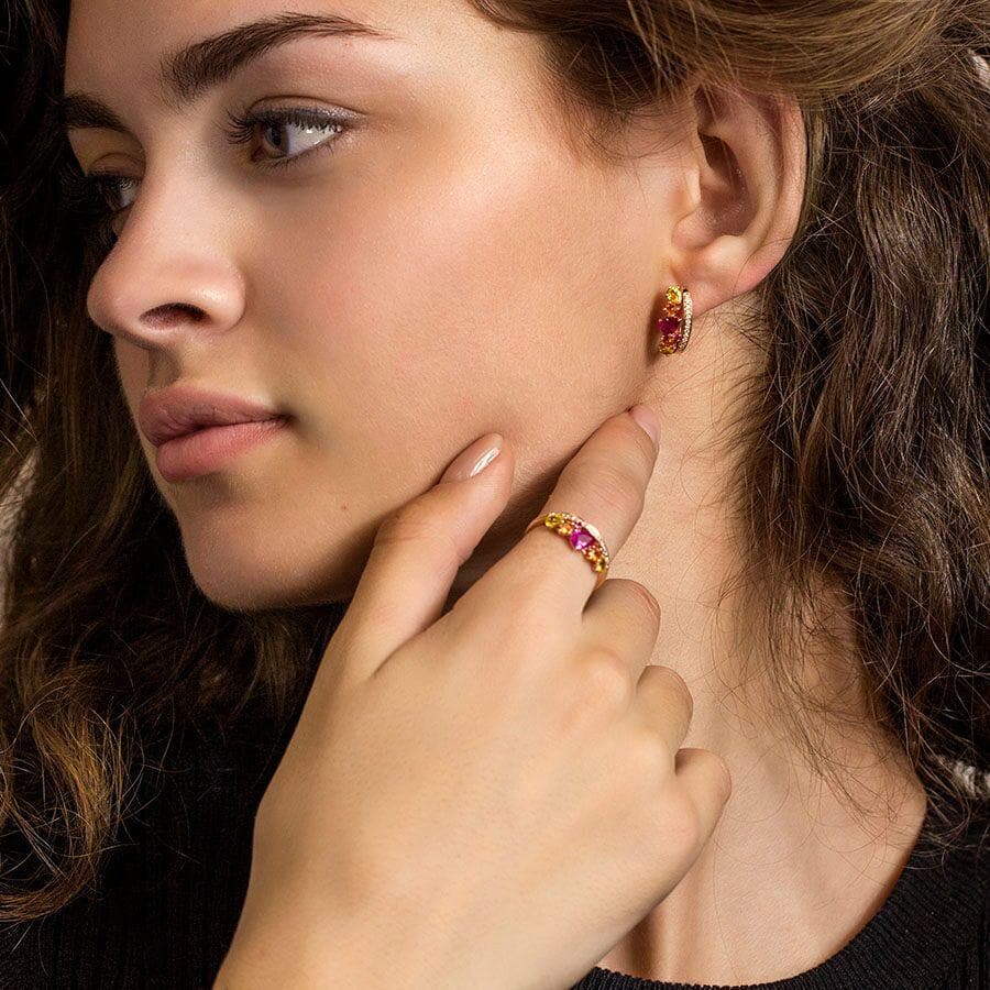 Yellow Rainbow Sapphire Ring - Natkina