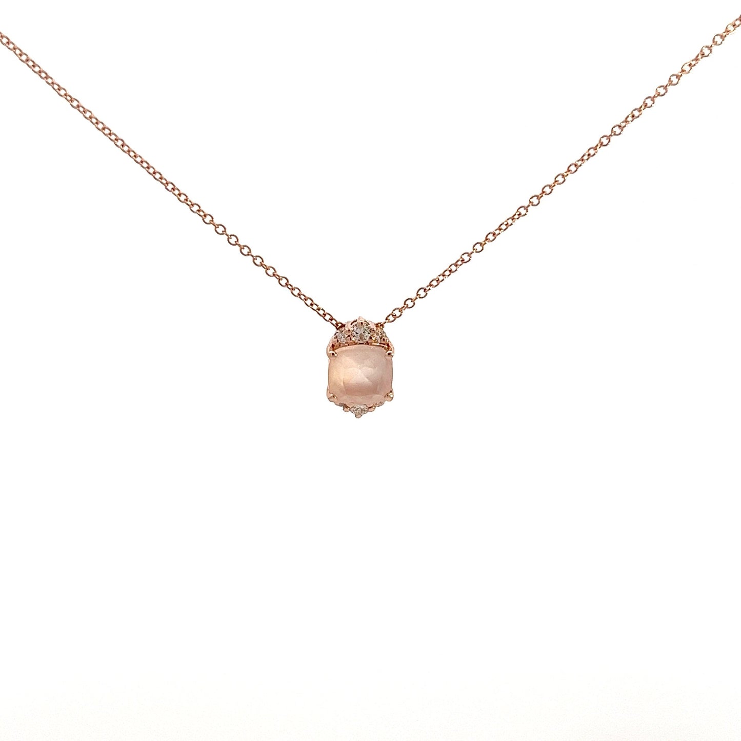 Eternelle Necklace Pink Quartz Diamond Rose Gold