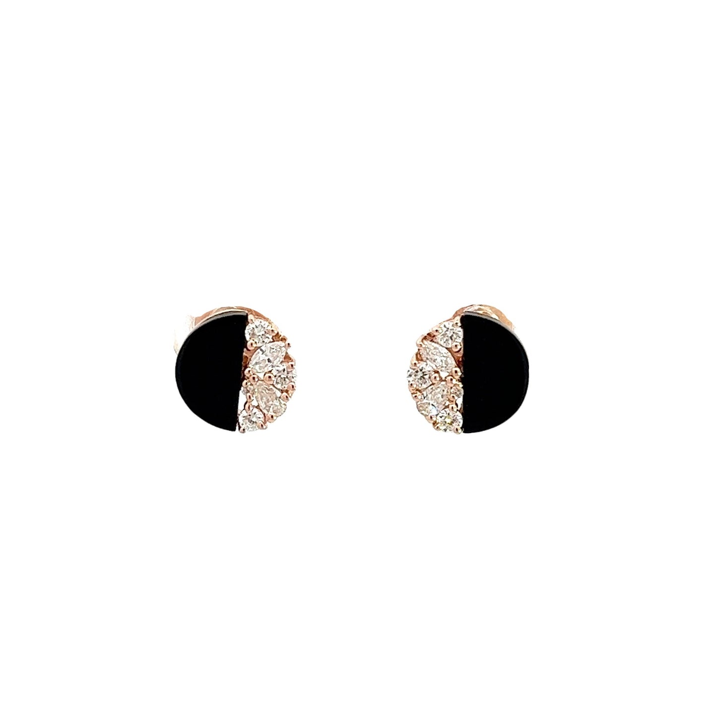 Eternelle Earrings Diamond Onyx Rose Gold