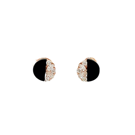 Eternelle Earrings Diamond Onyx Rose Gold