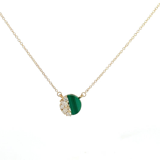 Eternelle Necklace Malachite Diamond Yellow Gold