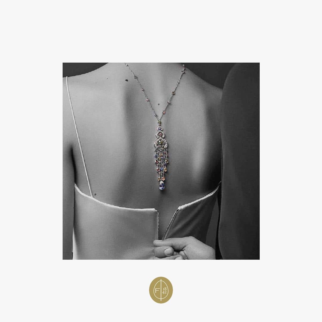 Limited Edition Fabergé Délices D’Été Diamonds and Pear Shape Sapphires Necklace