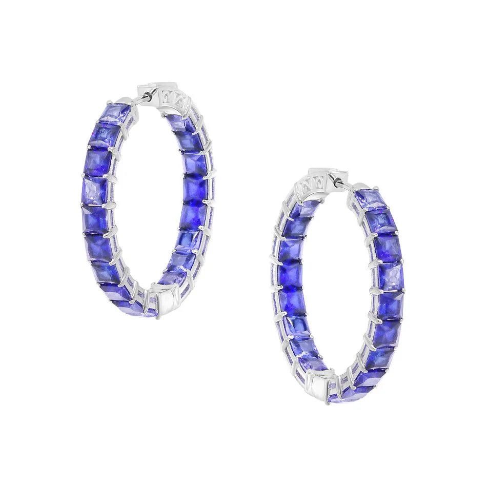 Colourful Hoop Silver Earrings