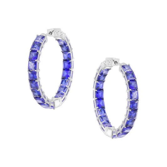 Colourful Hoop Silver Earrings