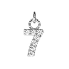 Load image into Gallery viewer, Personalised Silver Pendant Small Number

