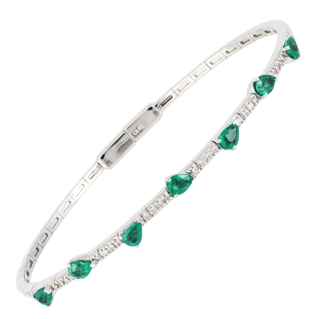 Diamond Tennis BANGLE BRACELET 18K White Gold