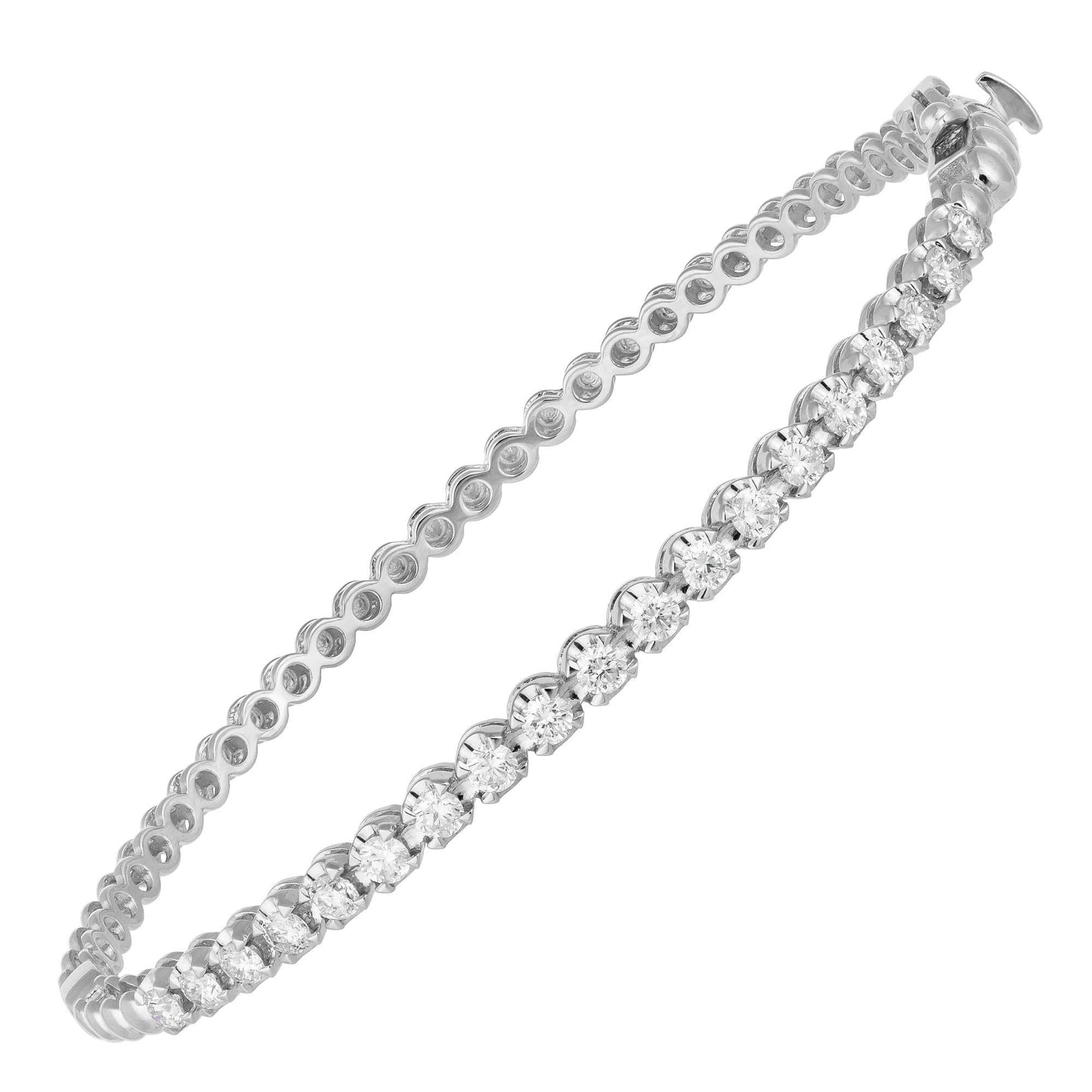 Diamond Tennis Bangle BRACELET 18K White Gold