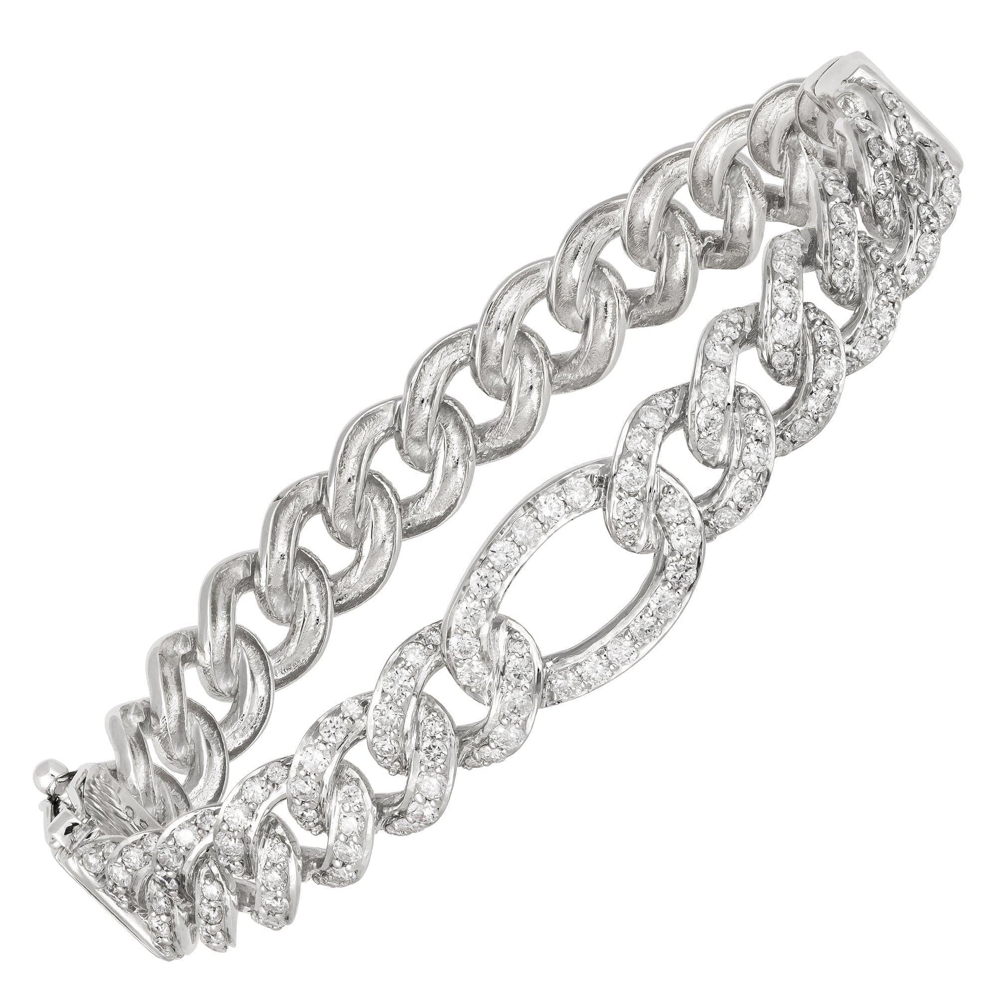 Diamond Tennis BANGLE BRACELET 18K White Gold