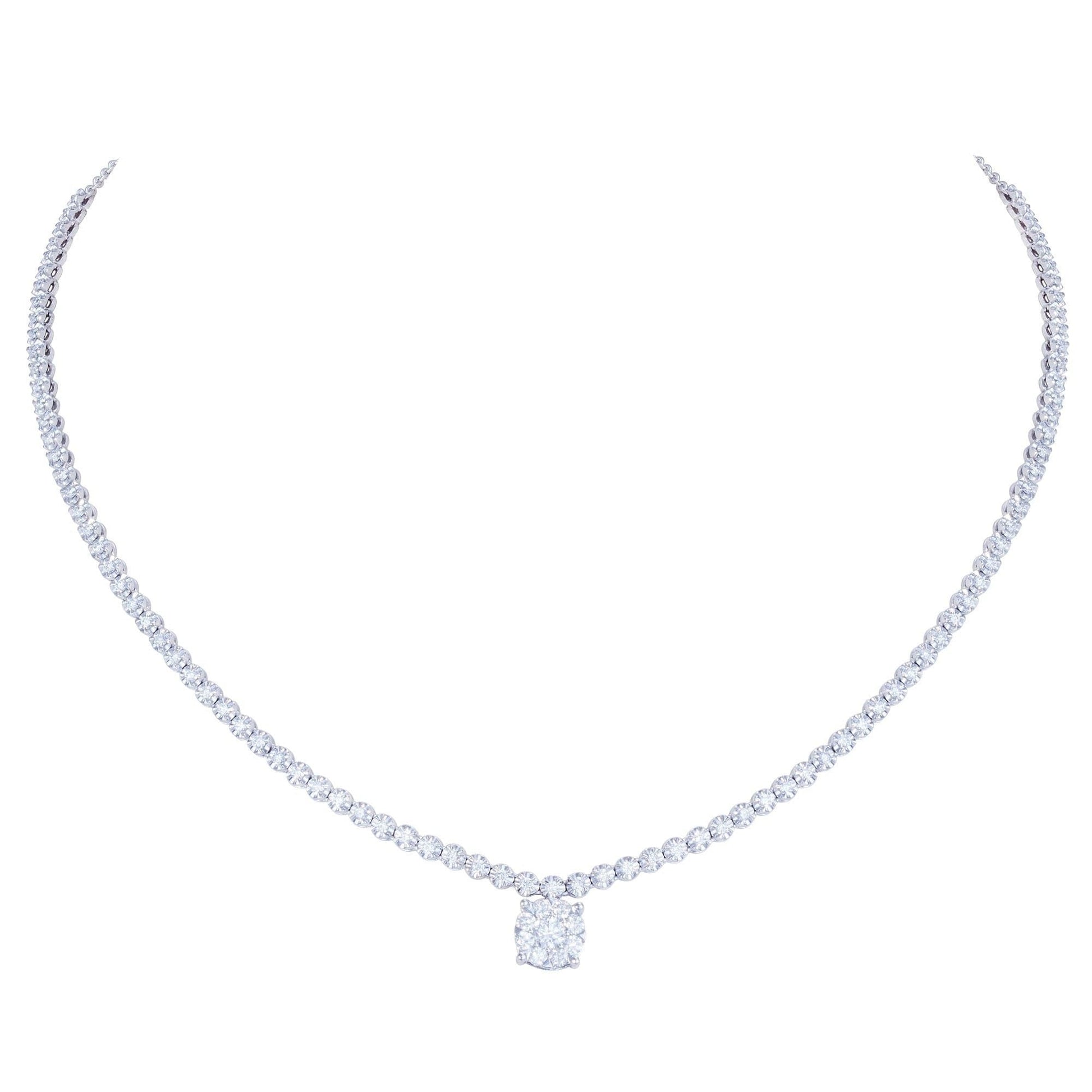 Breathtaking Diamond 18K White Gold Necklace for Her