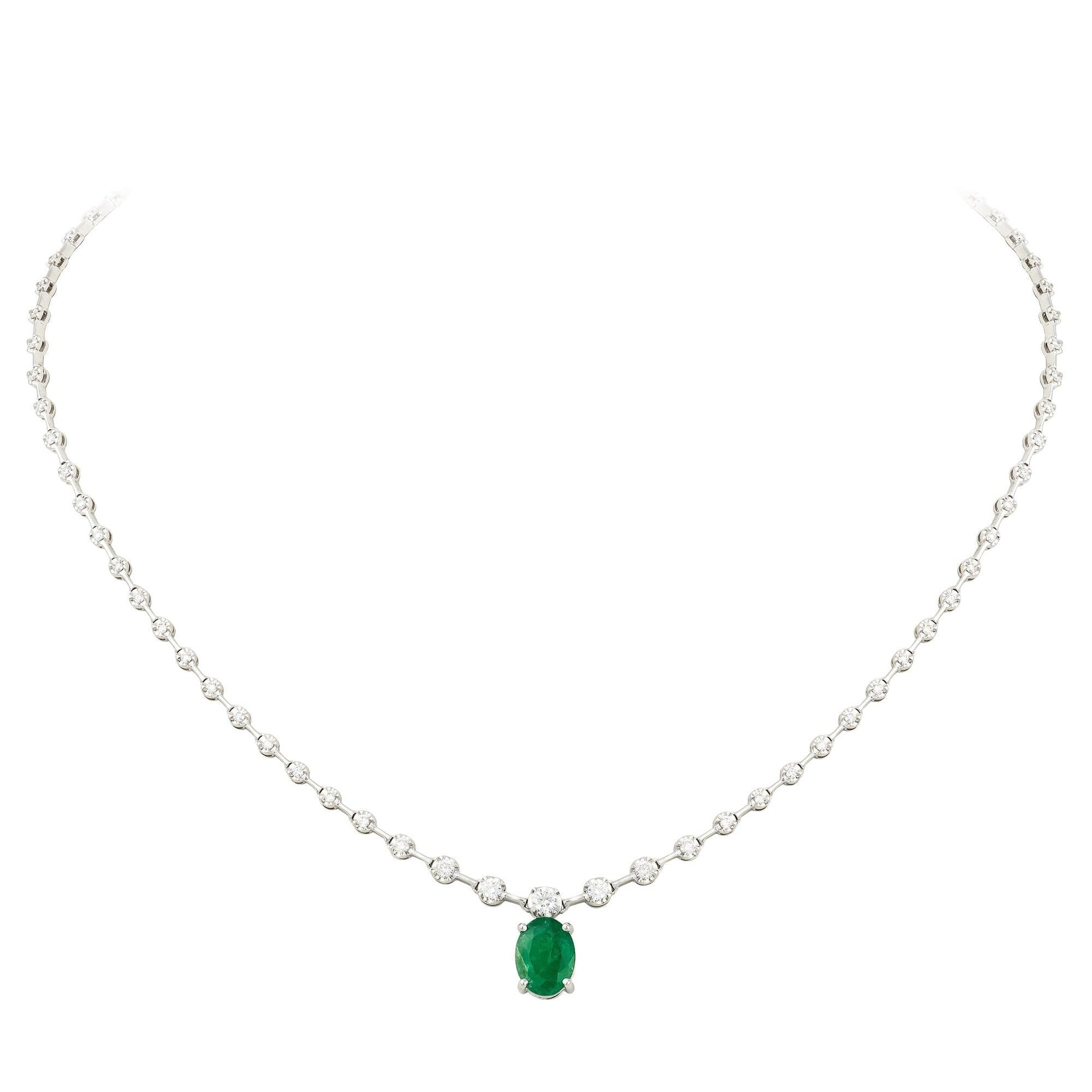 Breathtaking Diamond 18K White Gold Necklace for Her