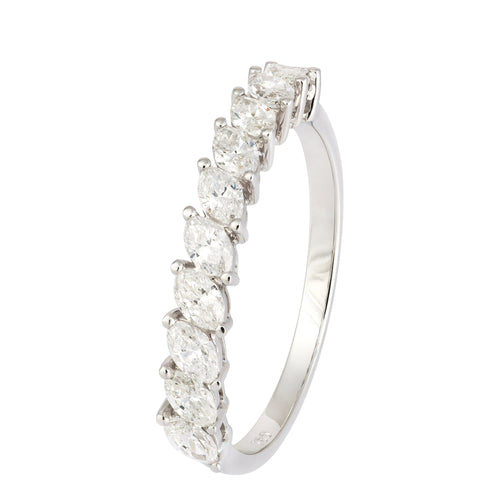 Classic Diamond White Gold 18K Wedding Band Ring For Her