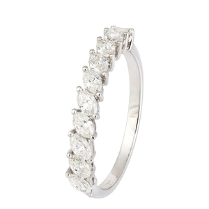 Classic Diamond White Gold 18K Wedding Band Ring For Her