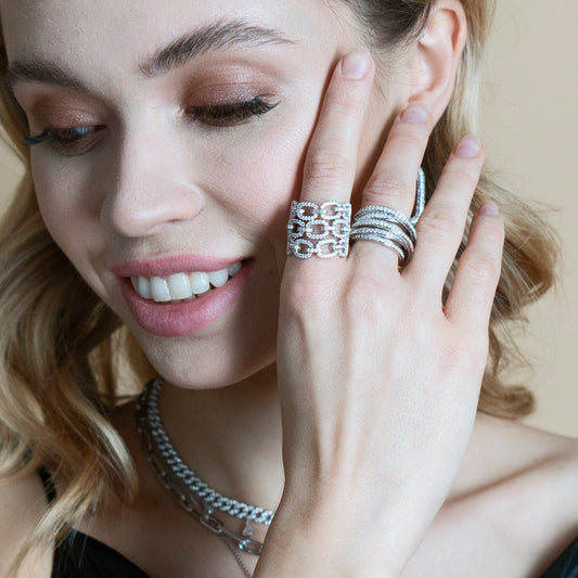 Triple Chain Silver Ring