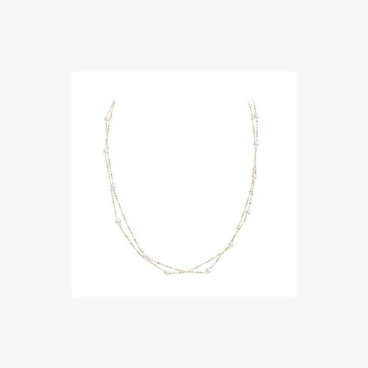 Fabulous and Modern Precious Pearl White Diamond Yellow Gold Necklace