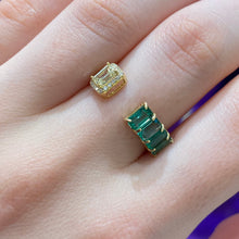 Load image into Gallery viewer, 18K Yellow Gold Emerald Ring with Diamonds For Her
