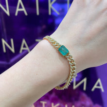 Load image into Gallery viewer, Diamond BRACELET 18K with Emerald Yellow Gold
