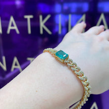 Load image into Gallery viewer, Diamond BRACELET 18K with Emerald Yellow Gold
