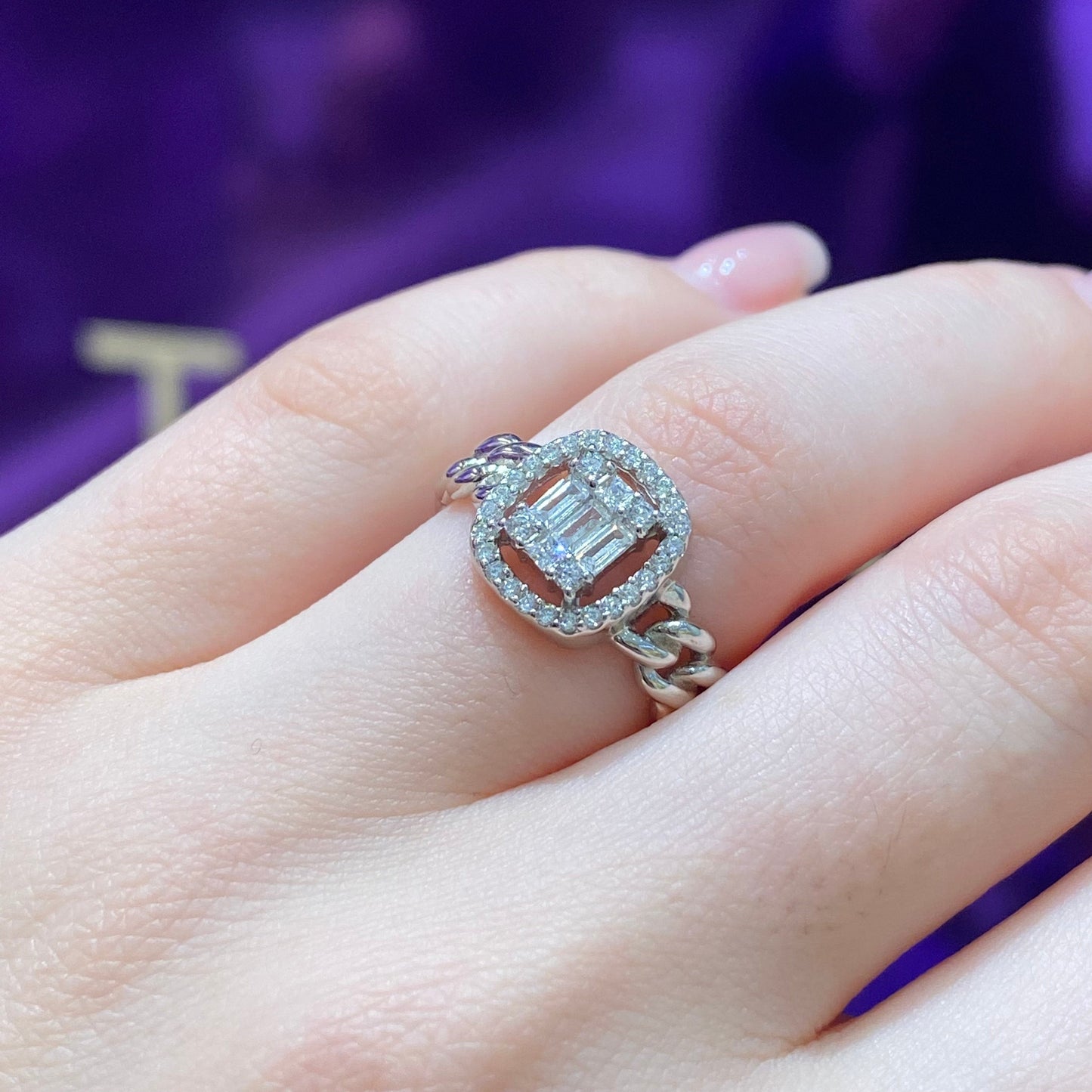 Briliant Chain Silver Ring