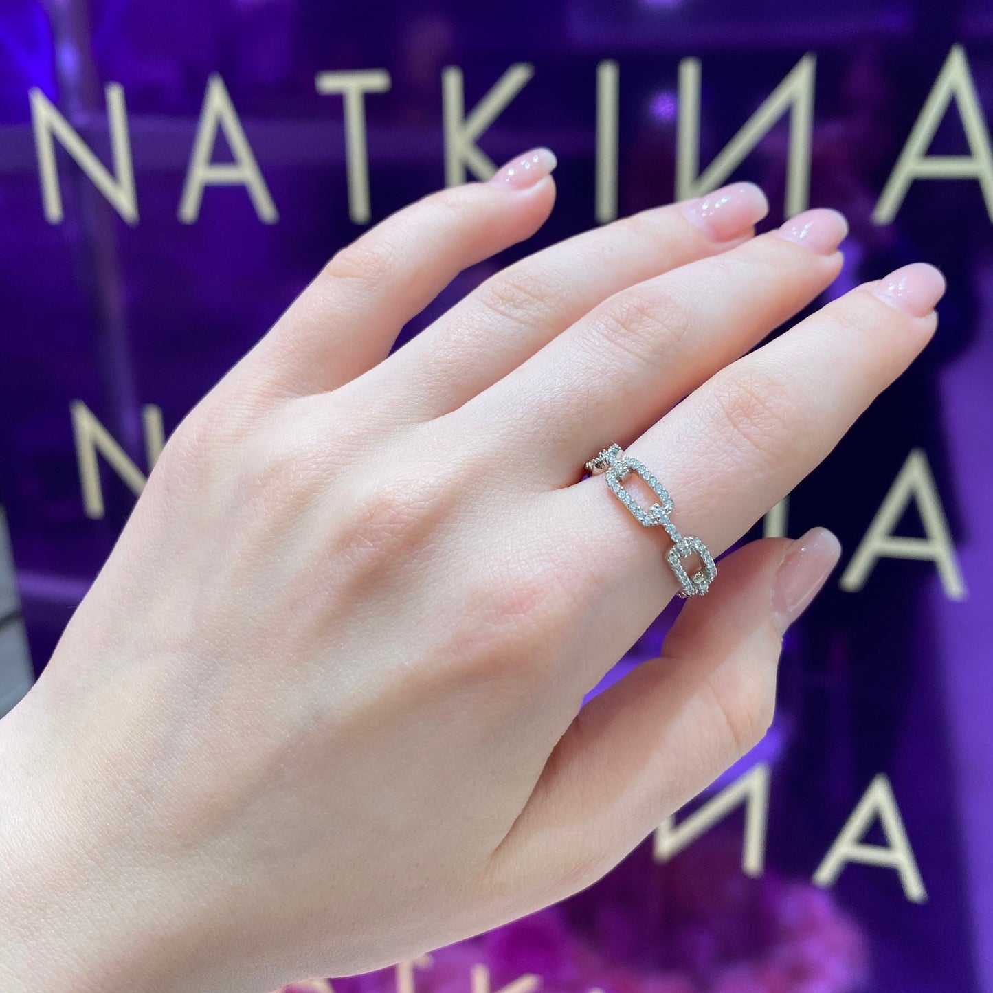 Minimalistic Chain Silver Ring