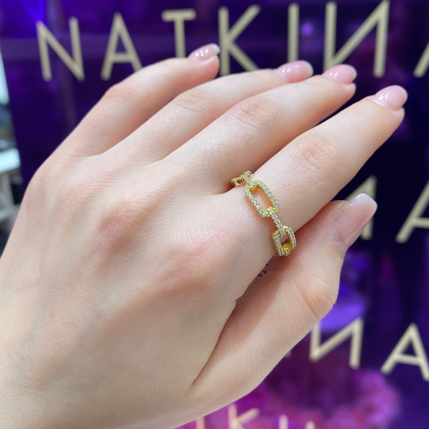 Minimalistic Chain Silver Ring