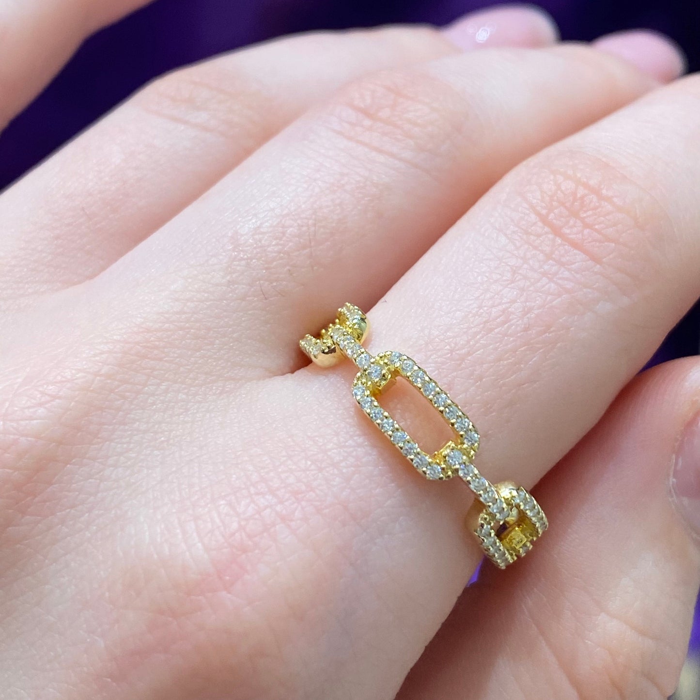 Minimalistic Chain Silver Ring