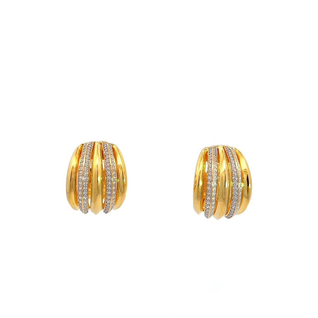 Omega Back Silver Earrings