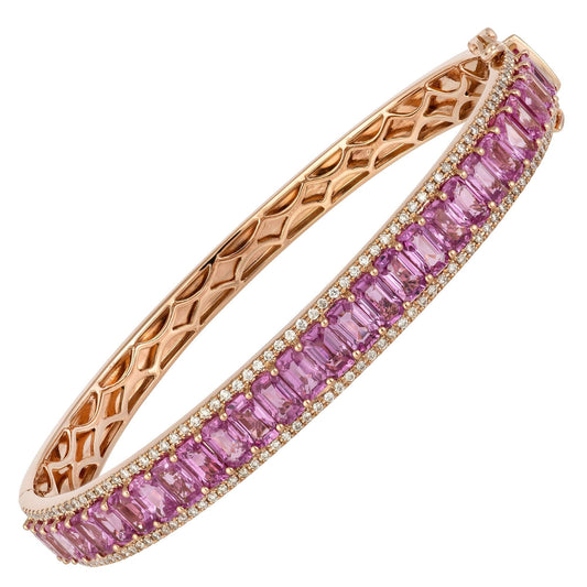 Diamond Tennis Bangle BRACELET 18K Rose Gold