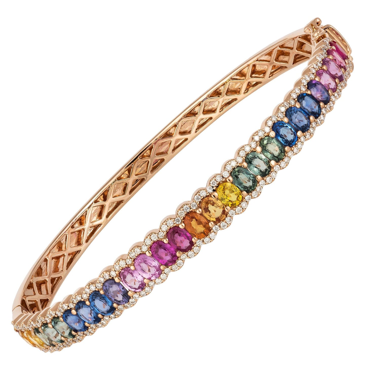 Diamond Tennis Bangle BRACELET 18K Rose Gold
