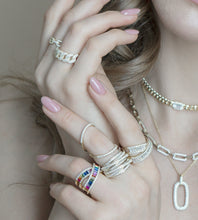 Load image into Gallery viewer, Double Chain Silver Ring
