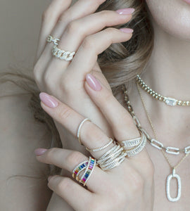 Double Chain Silver Ring