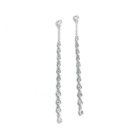 Fine Long Circle Chain Earrings