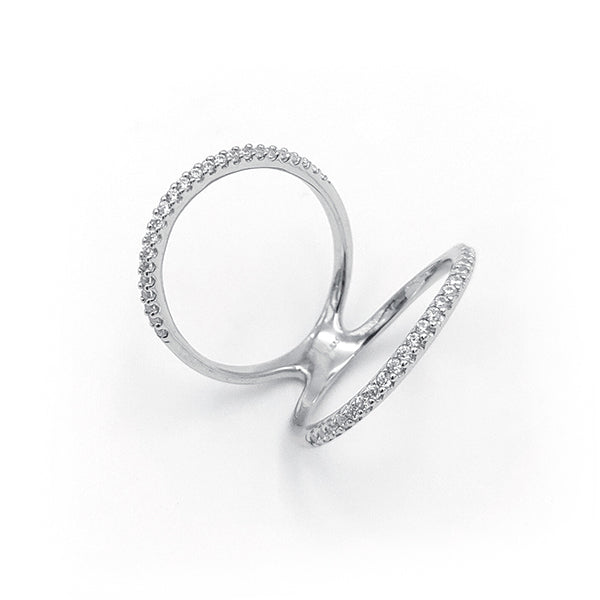 Double Chain Silver Ring