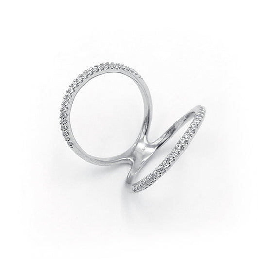 Double Chain Silver Ring