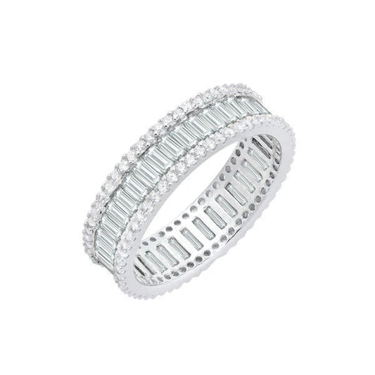 One Row Sunshine Silver Ring
