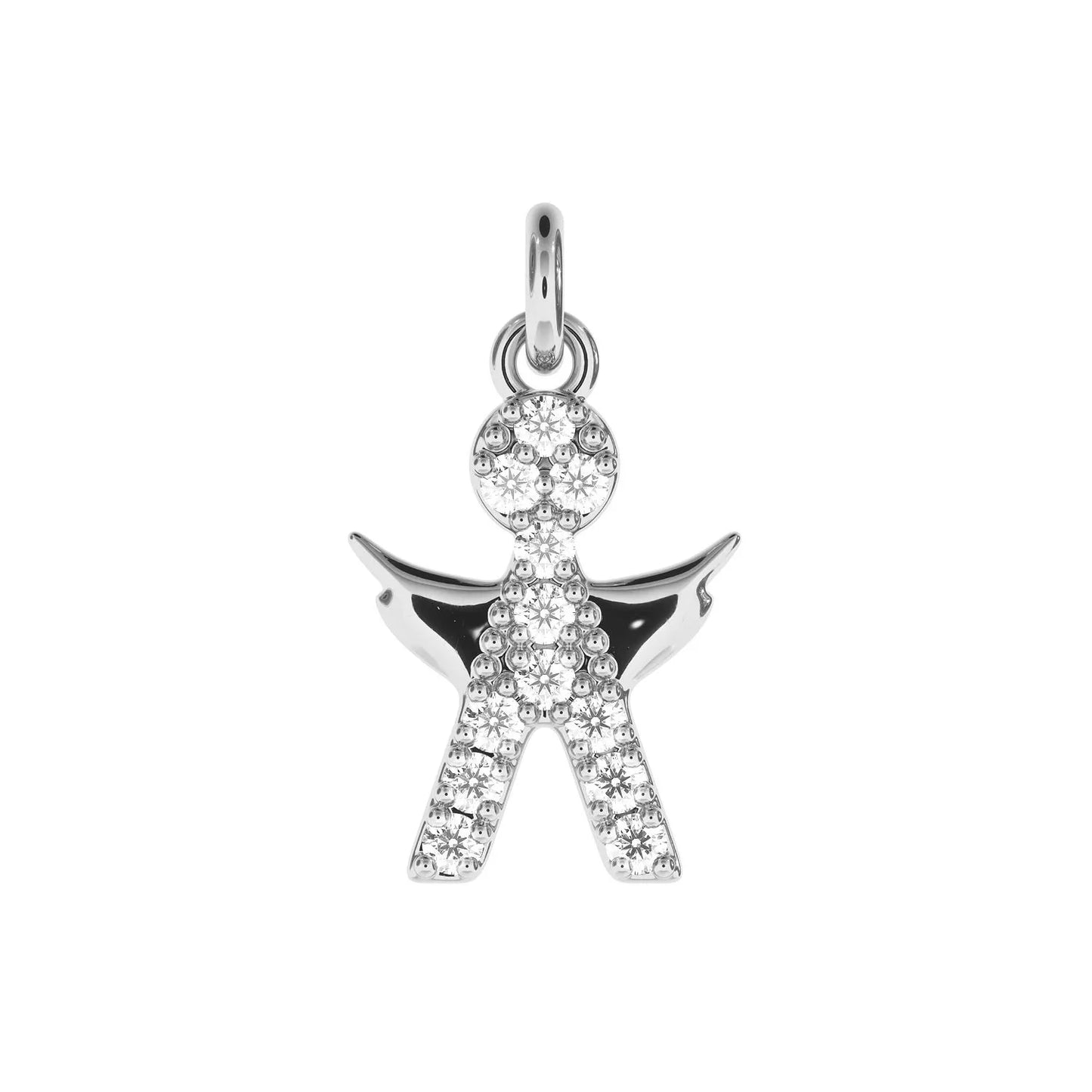 Personalised Silver Pendant Small Angel