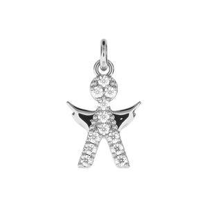 Personalised Silver Pendant Small Angel