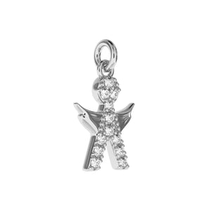 Personalised Silver Pendant Small Angel
