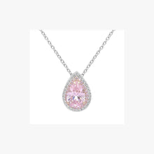 Load image into Gallery viewer, Pear Shape Zirconia Rhodium Plated Silver 925 Necklace - Natkina
