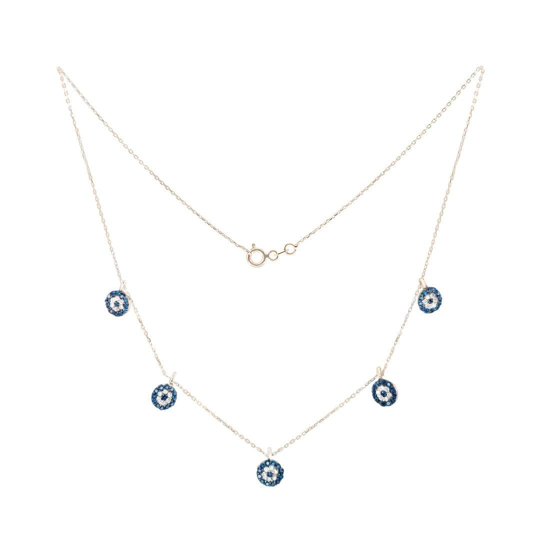 Blue Eye 5 Elements Gold Necklace - Natkina