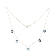 Load image into Gallery viewer, Blue Eye 5 Elements Gold Necklace - Natkina
