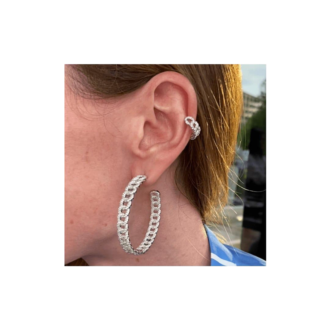 Chunky Chain Cuff Silver Earring